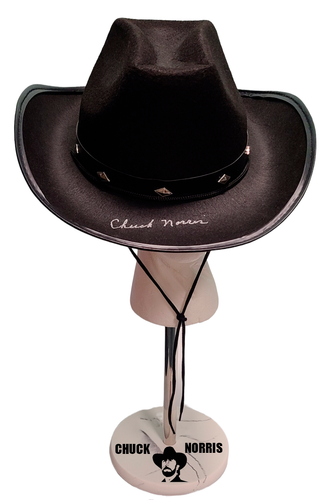 Chuck Norris Autographed Cowboy Hat w Display Stand JSA Witness