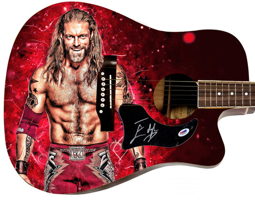 WWE Edge Autographed 1/1 Custom Graphics Photo WWF Guitar