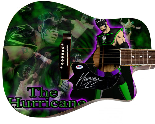 WWE Hurricane Autographed 1/1 Custom Graphics Photo WWF Guitar