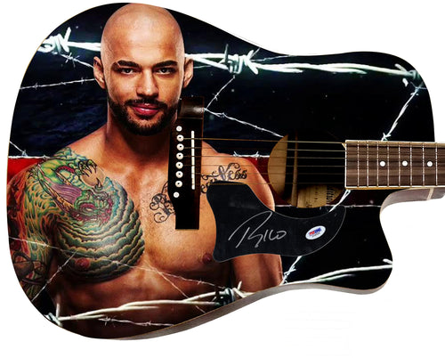 WWE Rico Constantino Autographed 1/1 Custom Graphics Photo WWF Guitar