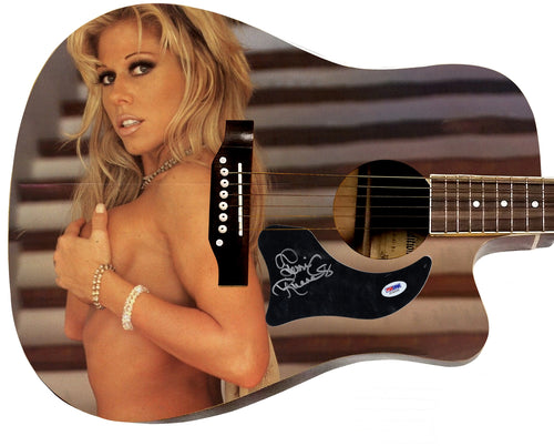 WWE Terri Runnels Autographed 1/1 Custom Graphics Photo WWF Guitar