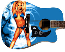 Load image into Gallery viewer, WWE Trish Stratus Autographed 1/1 Custom Graphics Photo WWF Guitar
