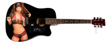 Load image into Gallery viewer, WWE Victoria Autographed 1/1 Custom Graphics Photo WWF Guitar PSA
