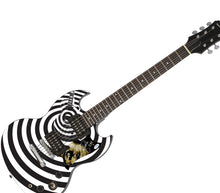 Load image into Gallery viewer, Zakk Wylde Autographed Custom Graphics White Black Spiral Guitar
