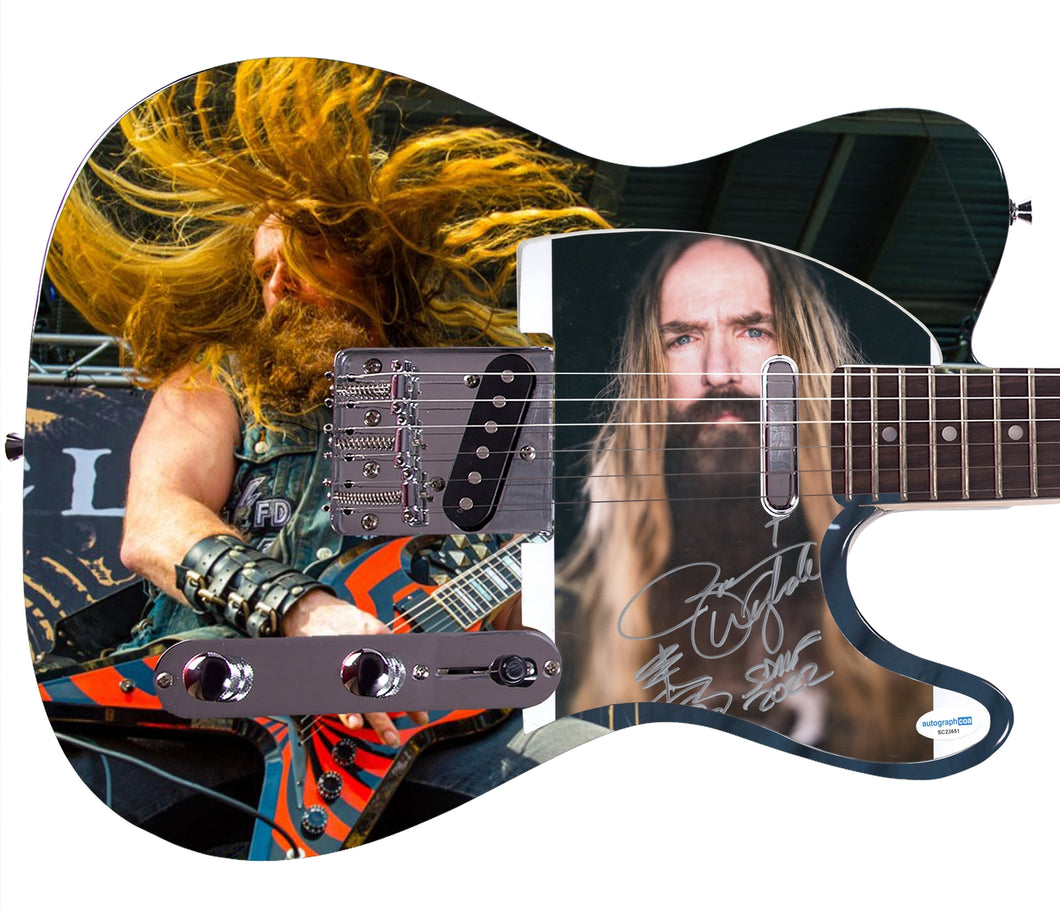 Zakk Wylde Signed w Sketch Spiral Sonic Fury Custom Graphics Guitar