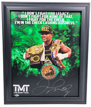 Load image into Gallery viewer, Floyd Money Mayweather Jr. Autographed I Fight For the Check Framed Canvas  BAS
