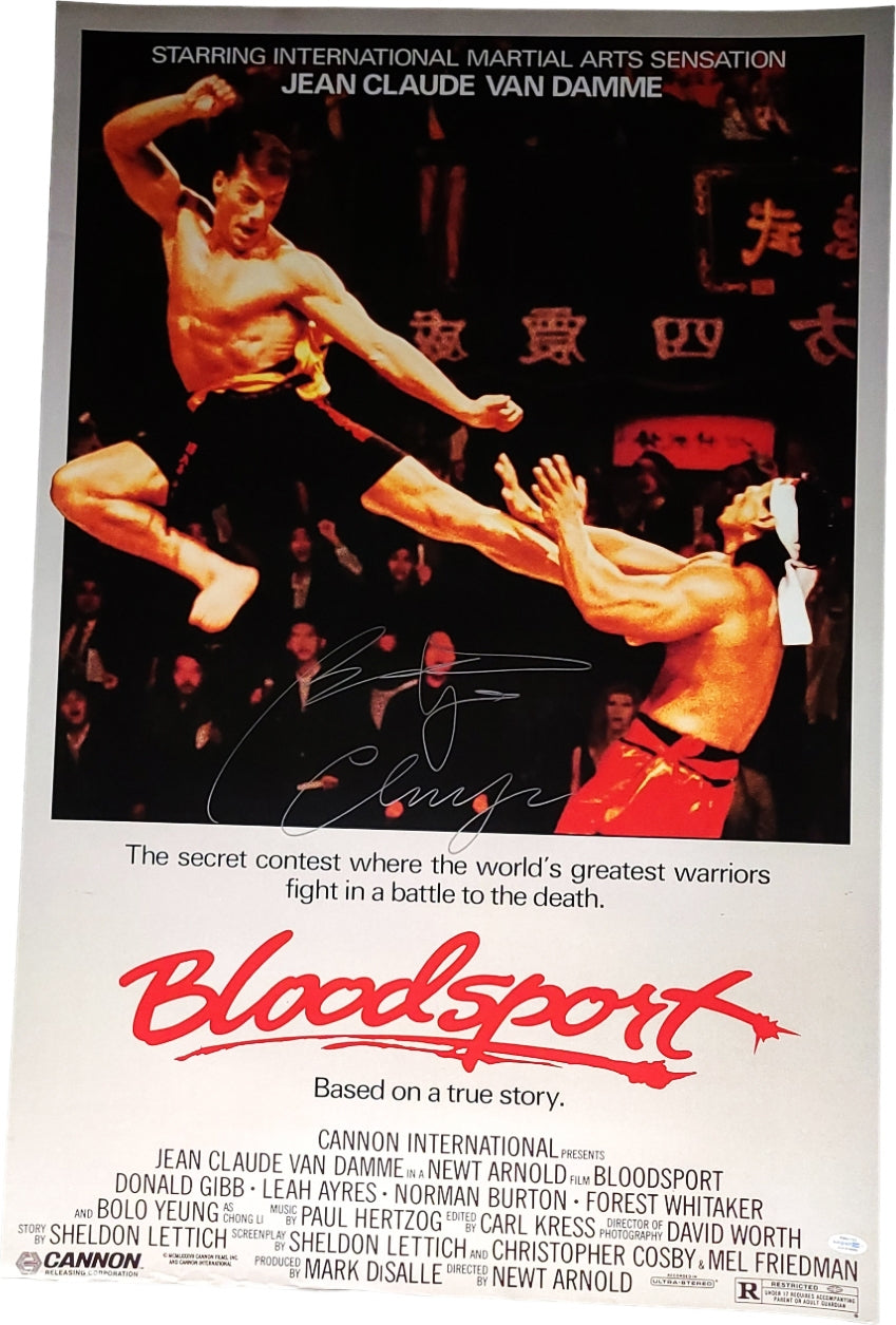 Bolo Yeung Autographed Bloodsport 24x36 Poster w Chong Li Exact Proof