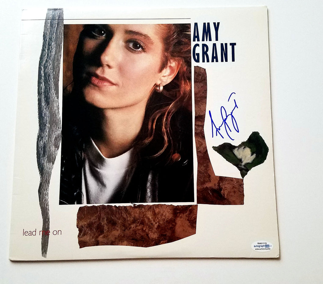 Amy Grant Autographed Lead Me On Album Cover  LP
