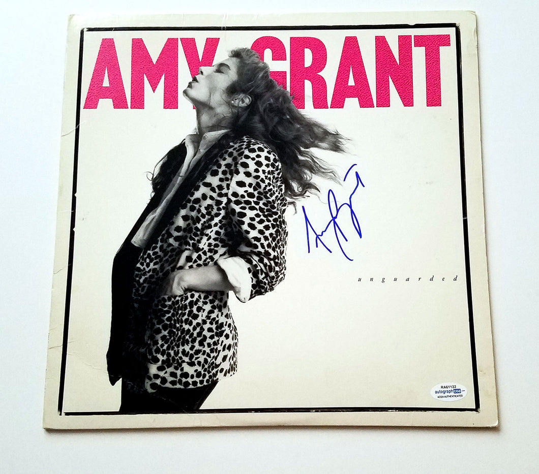 Amy Grant Autographed Signed Unguarded Album Cover  LP