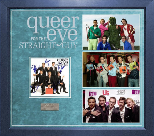 Queer Eye For The Straight Guy Autographed Cd Cover With Custom Display Case