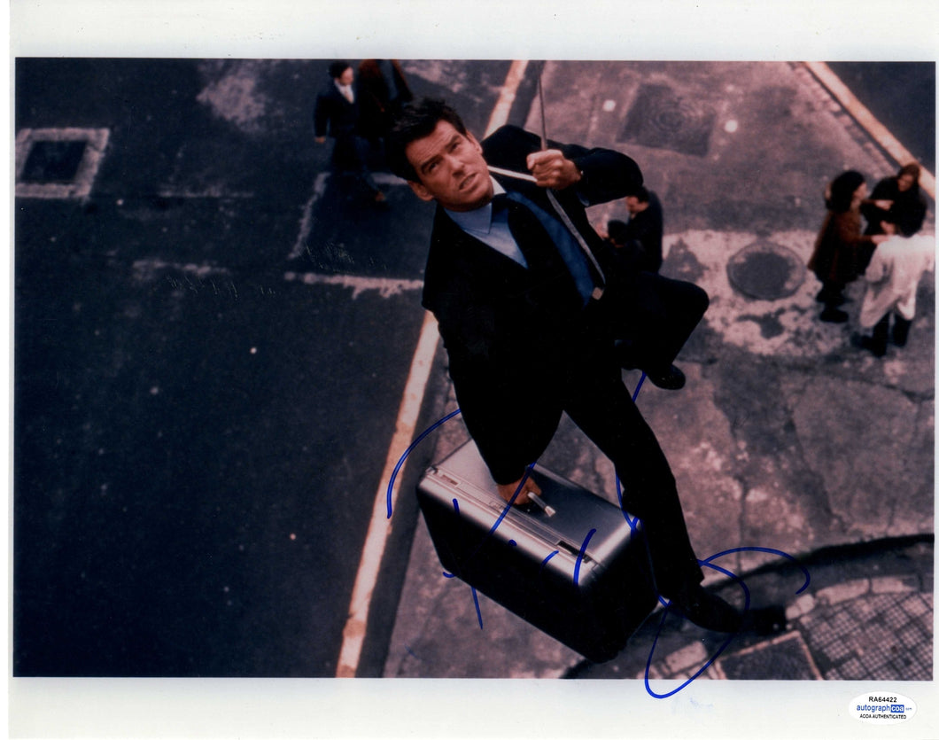 James Bond Pierce Brosnan Autographed Signed 11x14 Photo 007 Suitcase