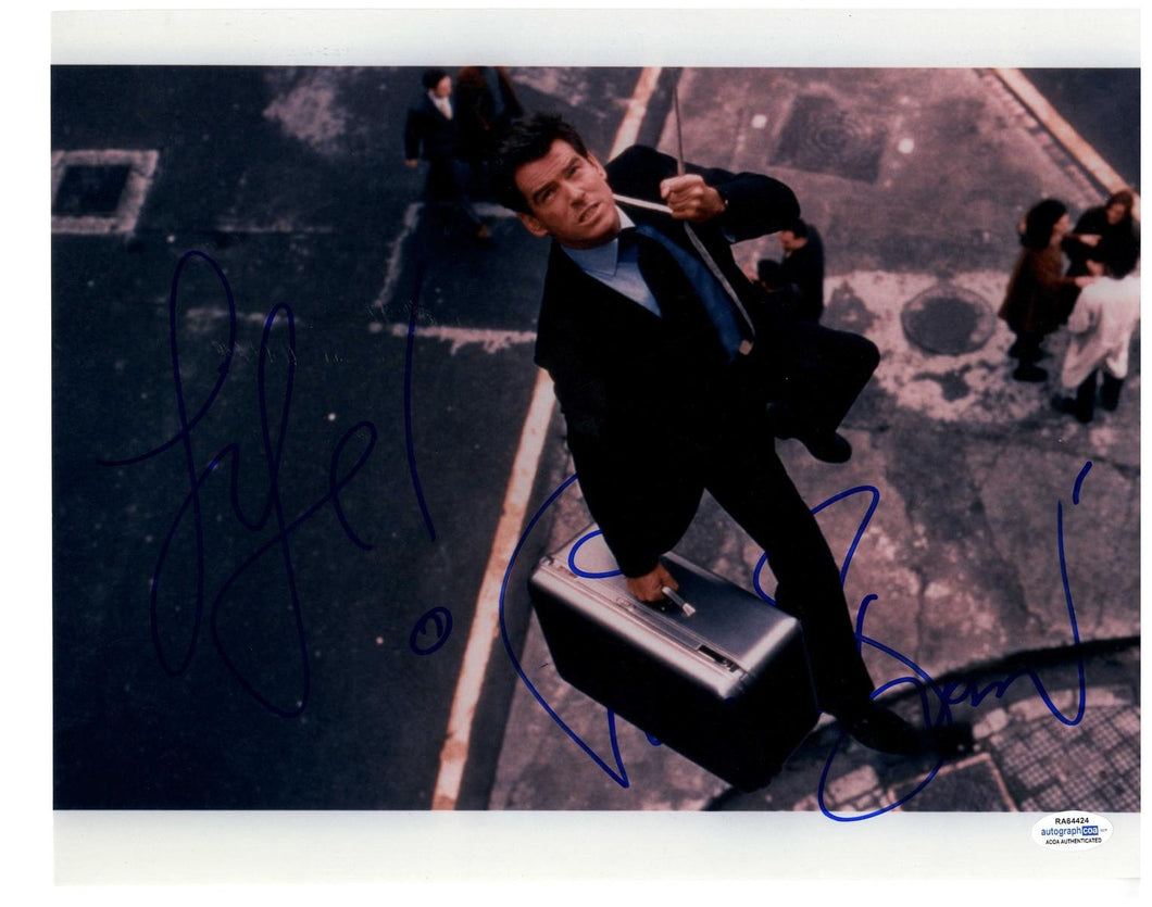 James Bond Pierce Brosnan Autographed Signed 11x14 Photo 007 Suitcase
