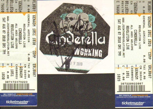 Cinderella Autographed Backstage Pass Signed