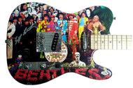 Beatles Producer Geoff Emerick Autographed Signed Custom Graphics Photo Guitar