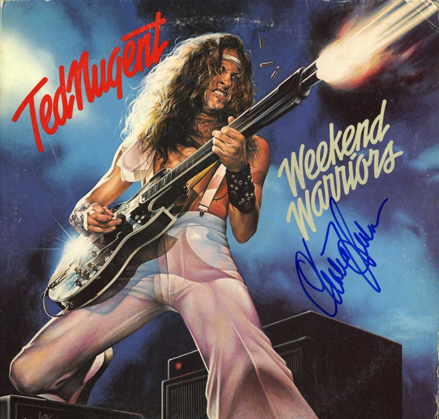 Charlie Huhn Signed Ted Nugent Weekend Warriors Album Cover