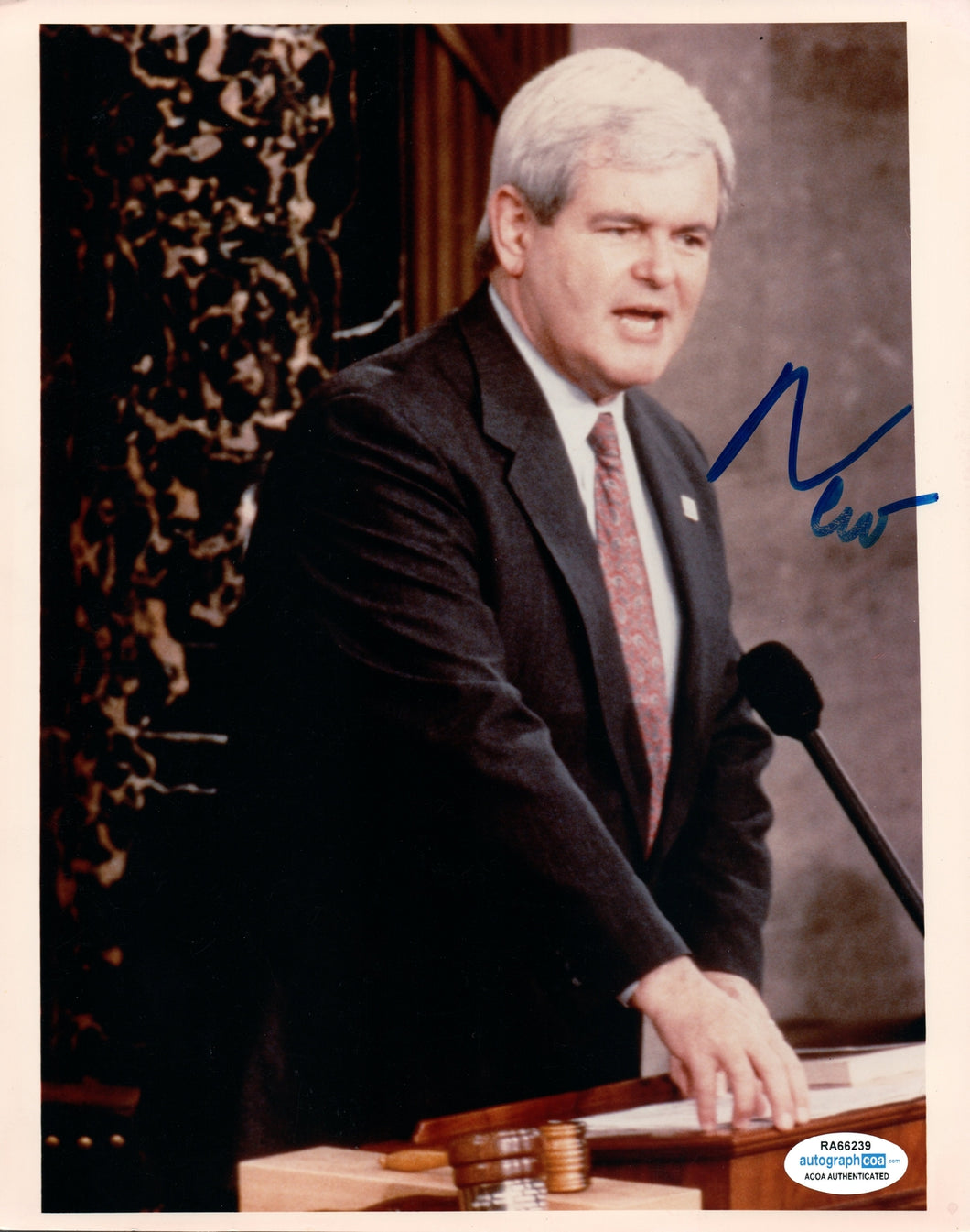 Newt Gingrich Autographed Signed 8x10 Photo