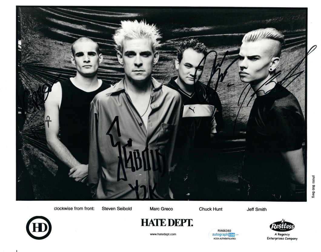 Hate Dept. Autographed Signed 8x10 Photo Punk Band