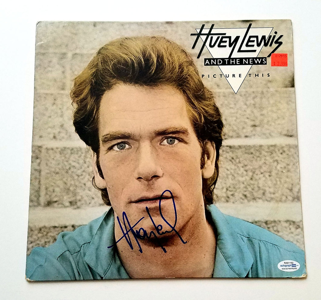 Huey Lewis & The News Autographed Signed Album Cover LP