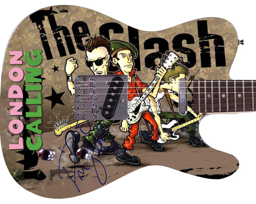 The Clash Paul Simonon Autographed Custom Graphics Guitar