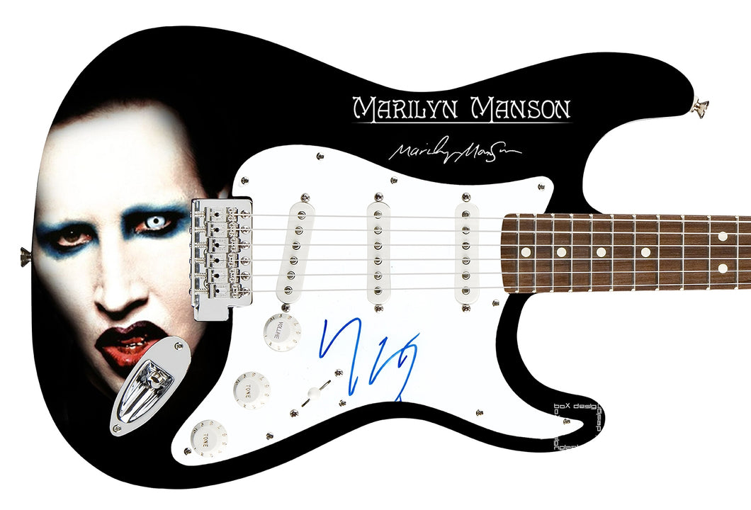 Marilyn Manson Autographed Signed Custom Photo Graphics Guitar