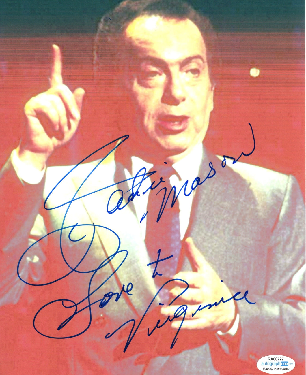 Jackie Mason Autographed Signed 8x10 Photo