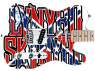 Artimus Pyle Lynyrd Skynyrd Signed Confederate Flag Graphics Photo Guitar