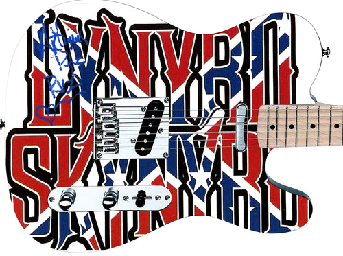 Artimus Pyle Lynyrd Skynyrd Signed Photo Confederate Flag Graphics Guitar