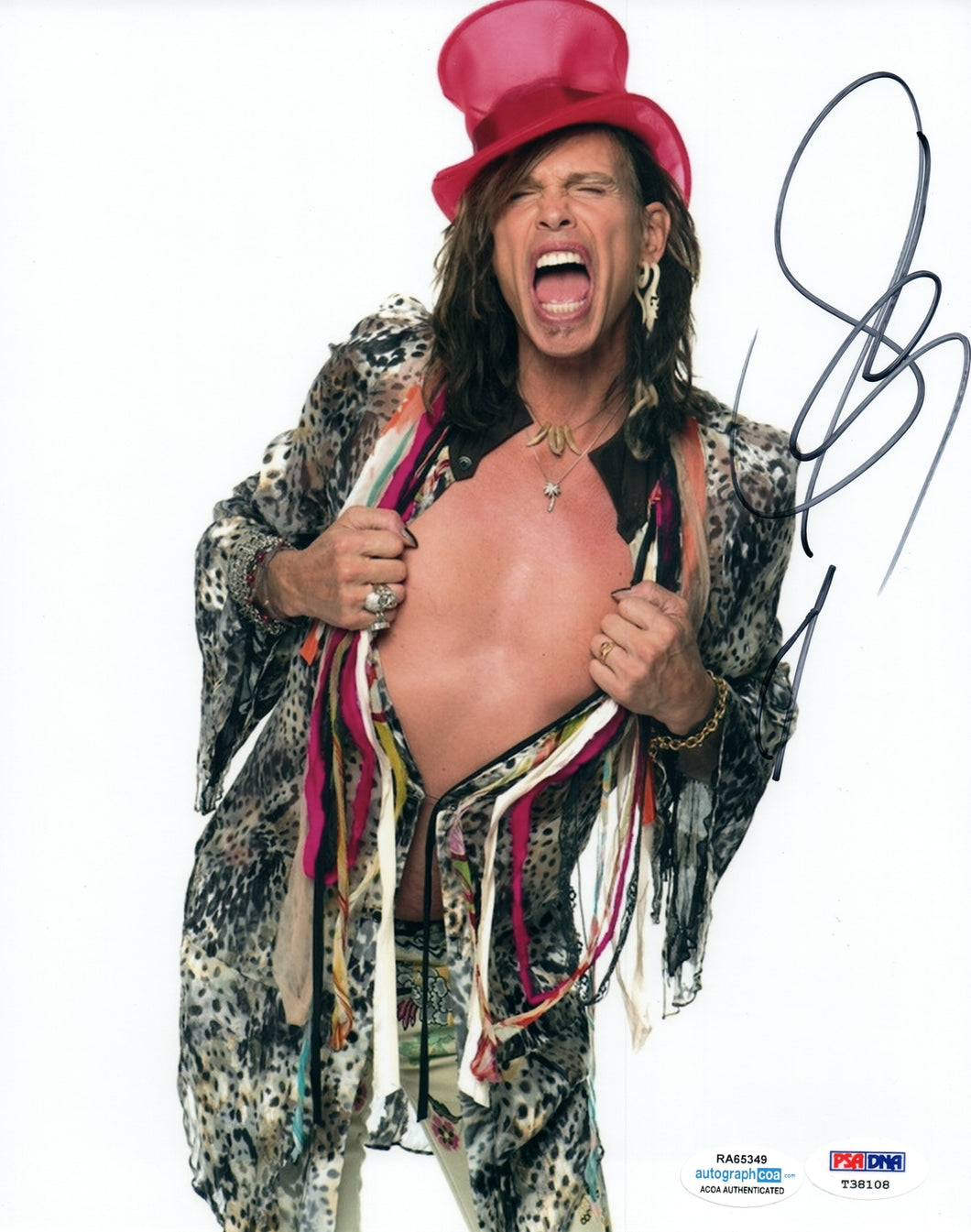 Steven Tyler Signed Aerosmith Autographed 8x10 Photo