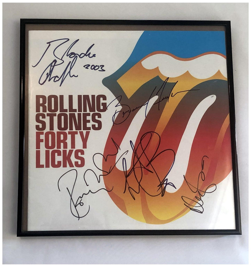 Rolling Stones Autographed 2003 40 Licks Framed Booklet Album Tour