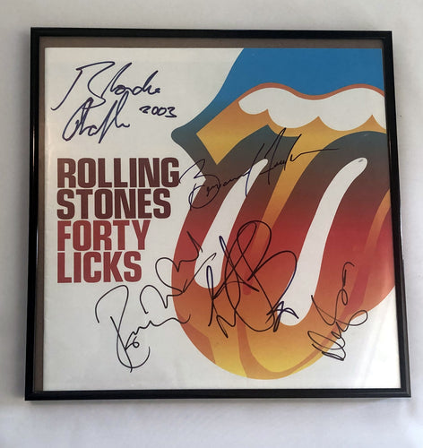 Rolling Stones Autographed 2003 40 Licks Framed Booklet Album Tour Book