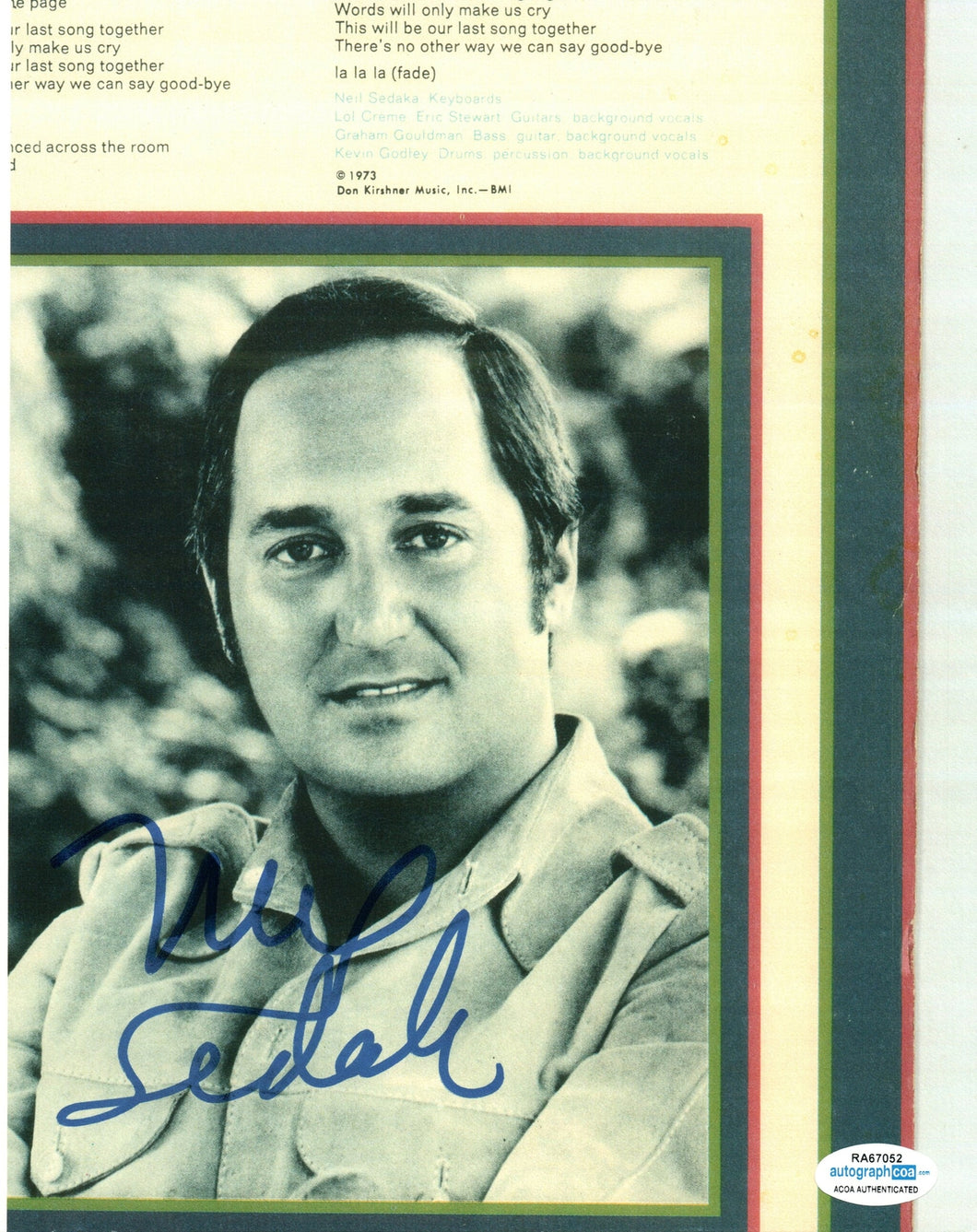 Neil Sedaka Autographed Signed 8x10 Photo