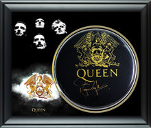 Load image into Gallery viewer, Queen Roger Taylor Autographed Custom Framed Drum Head Display
