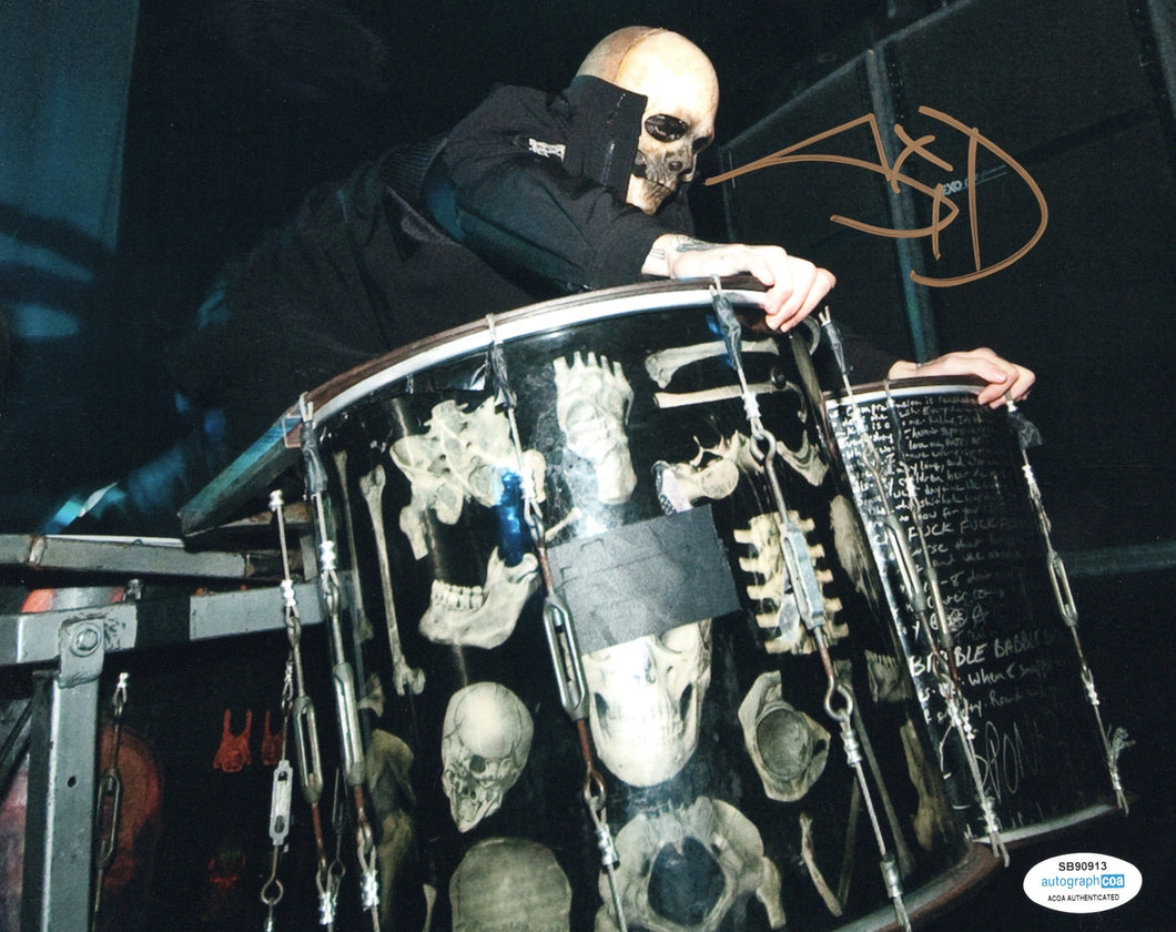 Sid Wilson Autographed Signed 8x10 Slipknot Skull Drums Photo
